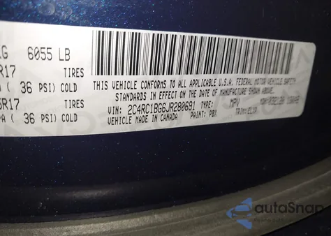 2018 Chrysler Pacifica Touring L из США, поврежденный, VIN 2C4RC1BG6JR280691